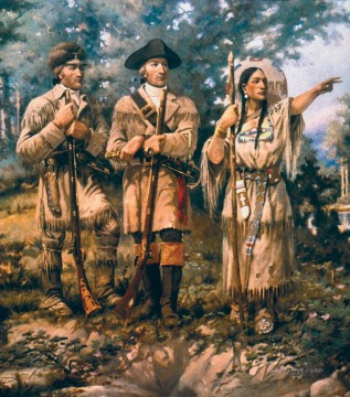 アメリカインディアン Painting - 西部アメリカン・インディアン 17